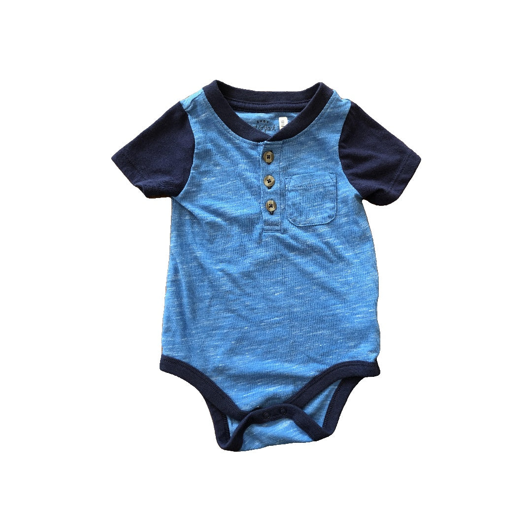 Cat & Jack Boys Navy Blue | Light Blue Onesie Size: 6-9 months Navy Blue | Light Blue