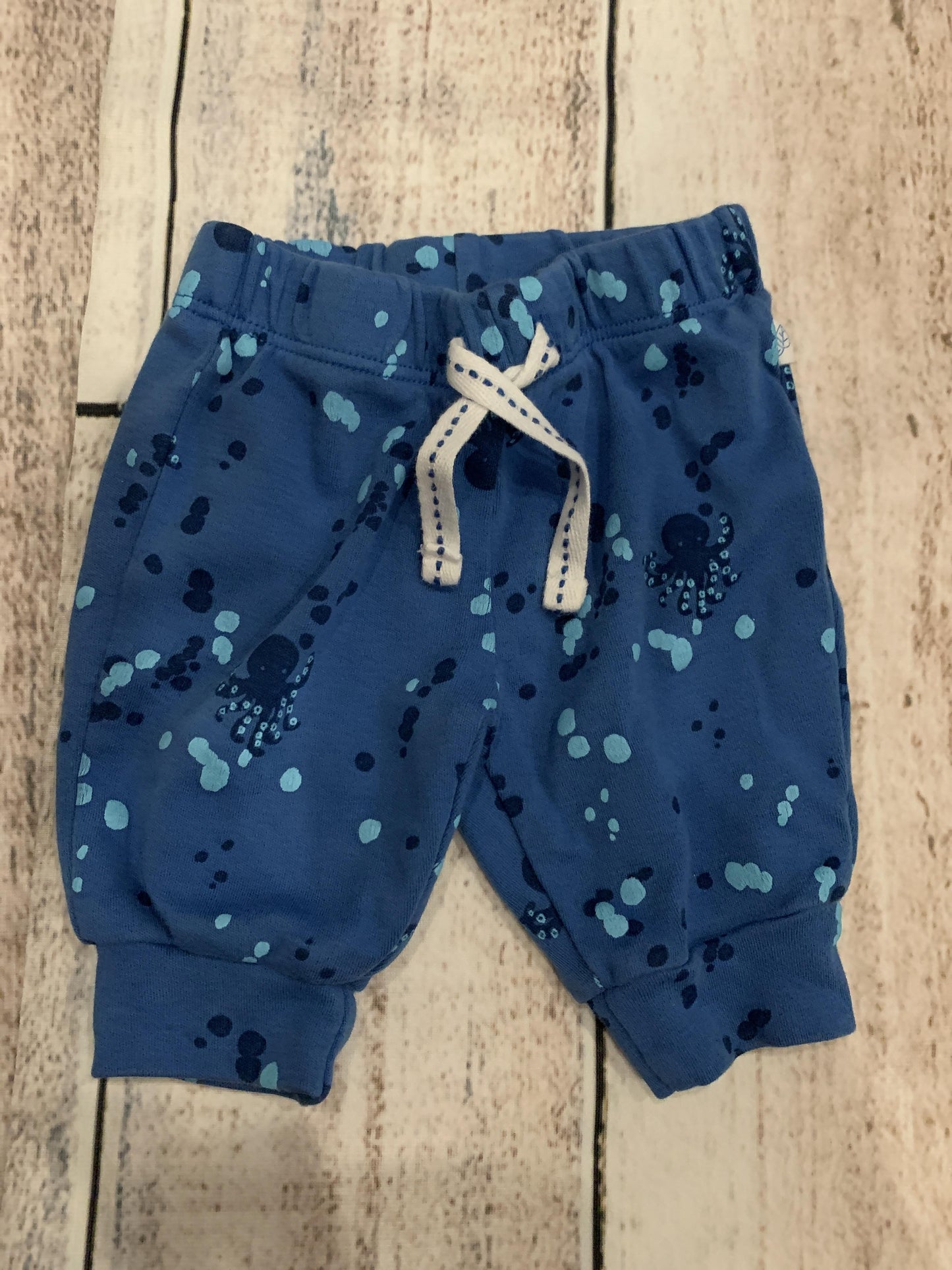 Oliver & Rain Boys Navy Blue | Light Blue Pants Size: Newborn Navy Blue | Light Blue