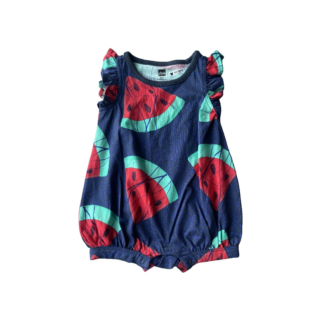 Tea Girls Navy Blue | light green | Red Romper Size: 6-9 months Navy Blue | light green | Red