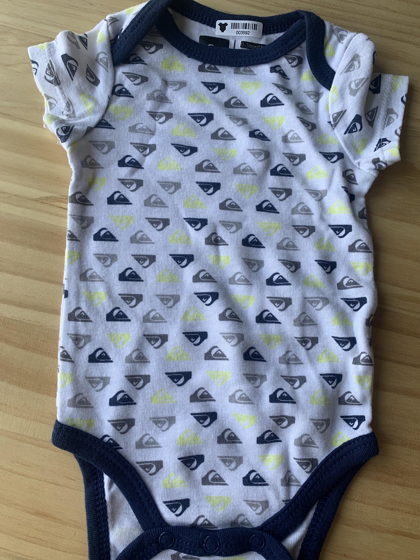 Boys Navy Blue | light green | White Onesie Size: 0-3 months Navy Blue | light green | White