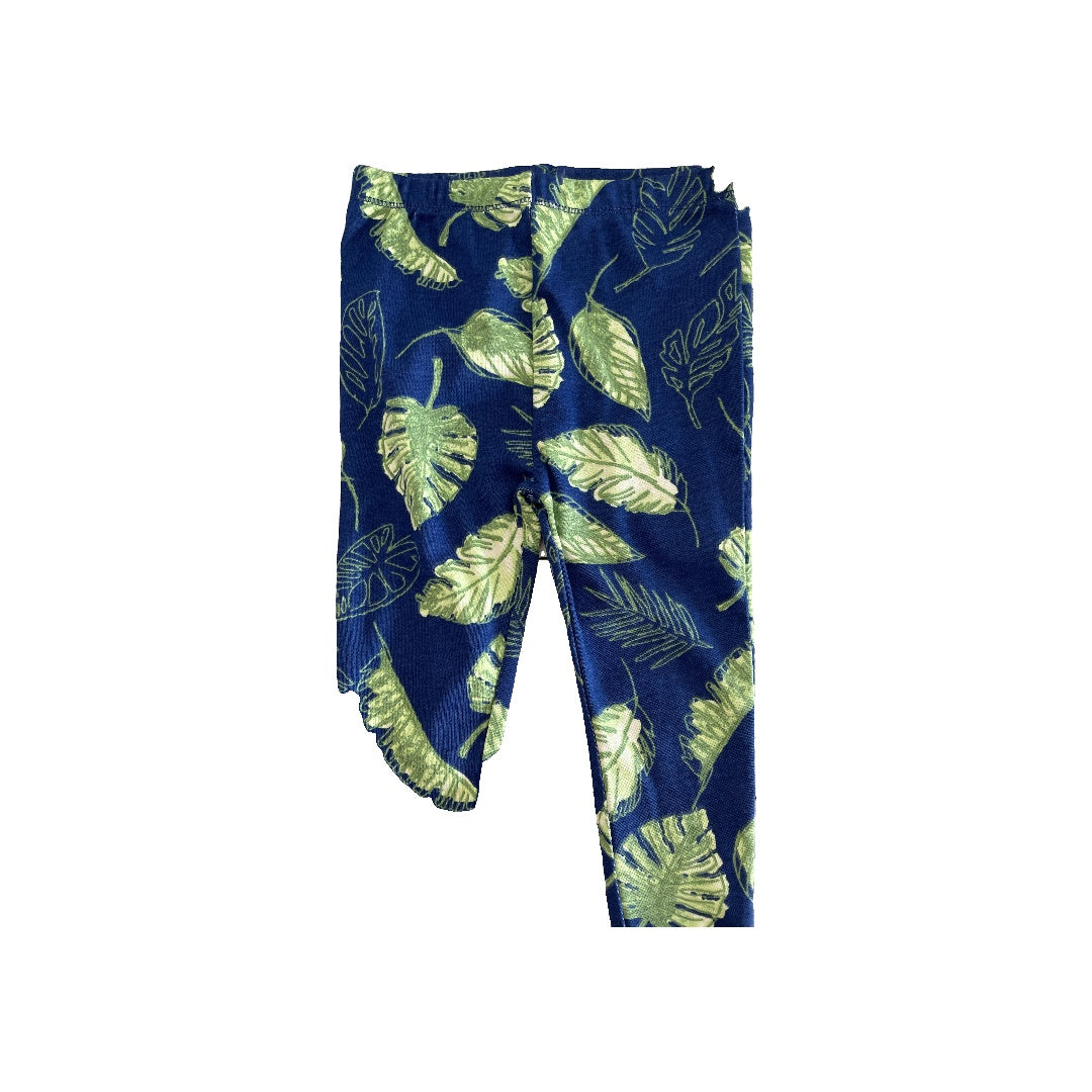 Burt's Bees Boys Navy Blue | light green Pajamas Size: 2T Navy Blue | light green