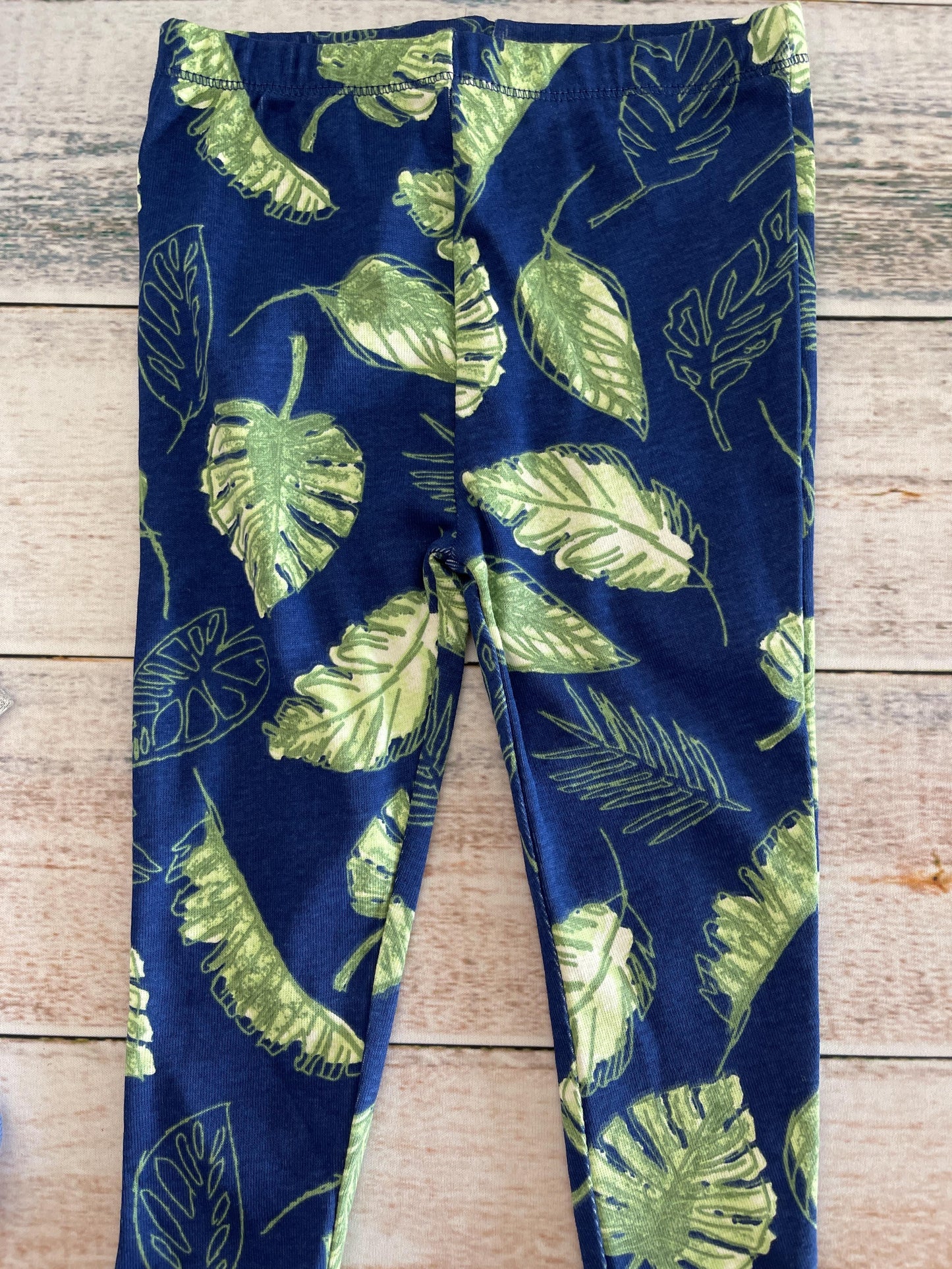 Burt's Bees Boys Navy Blue | light green Pajamas Size: 2T Navy Blue | light green