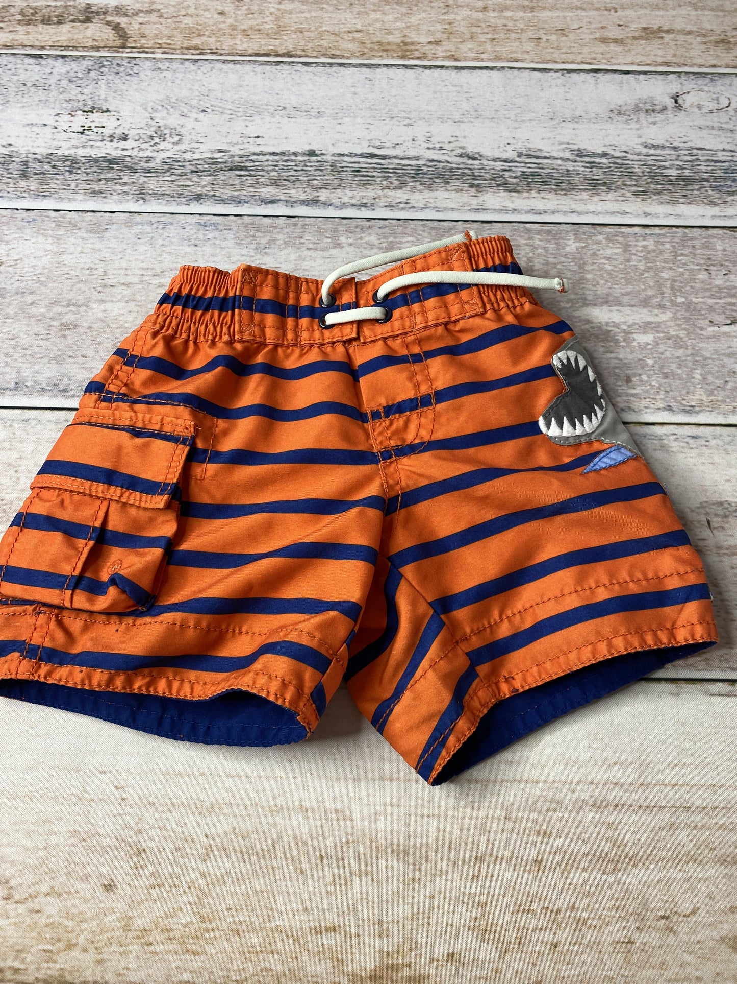 Gap Boys Navy Blue | orange | Sharks Trunks Size: 0-3 months Navy Blue | orange | Sharks