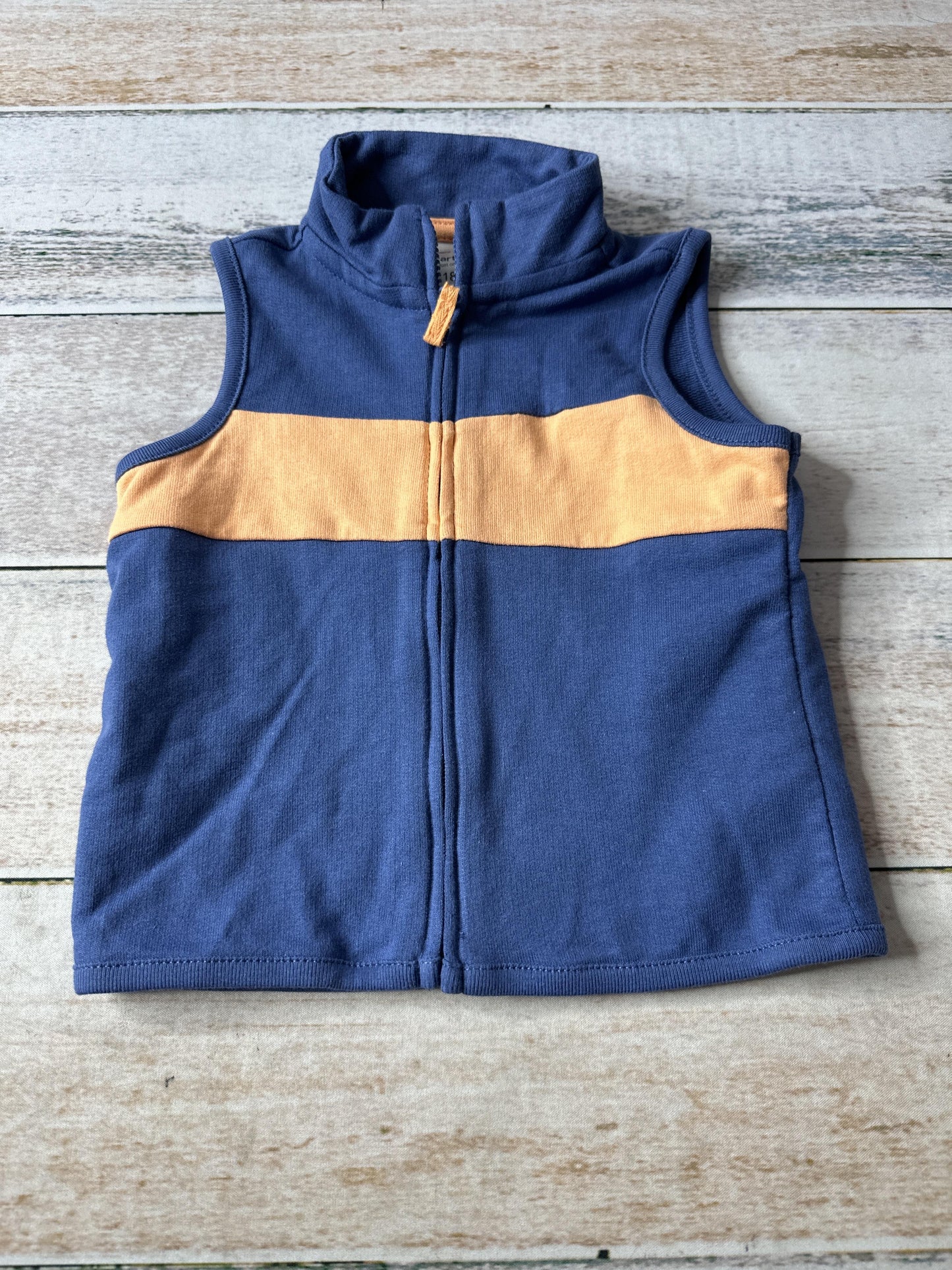 Carters Boys Navy Blue | orange Vest Size: 18 months Navy Blue | orange