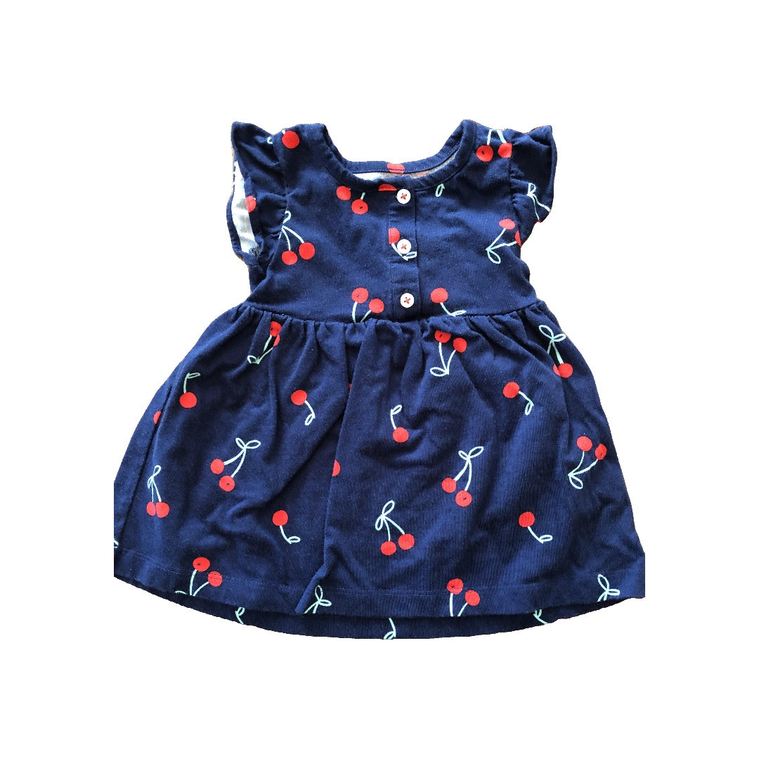 Carters Girls Navy Blue | Pattern | Fruit Dress Size: 9 months Navy Blue | Pattern | Fruit