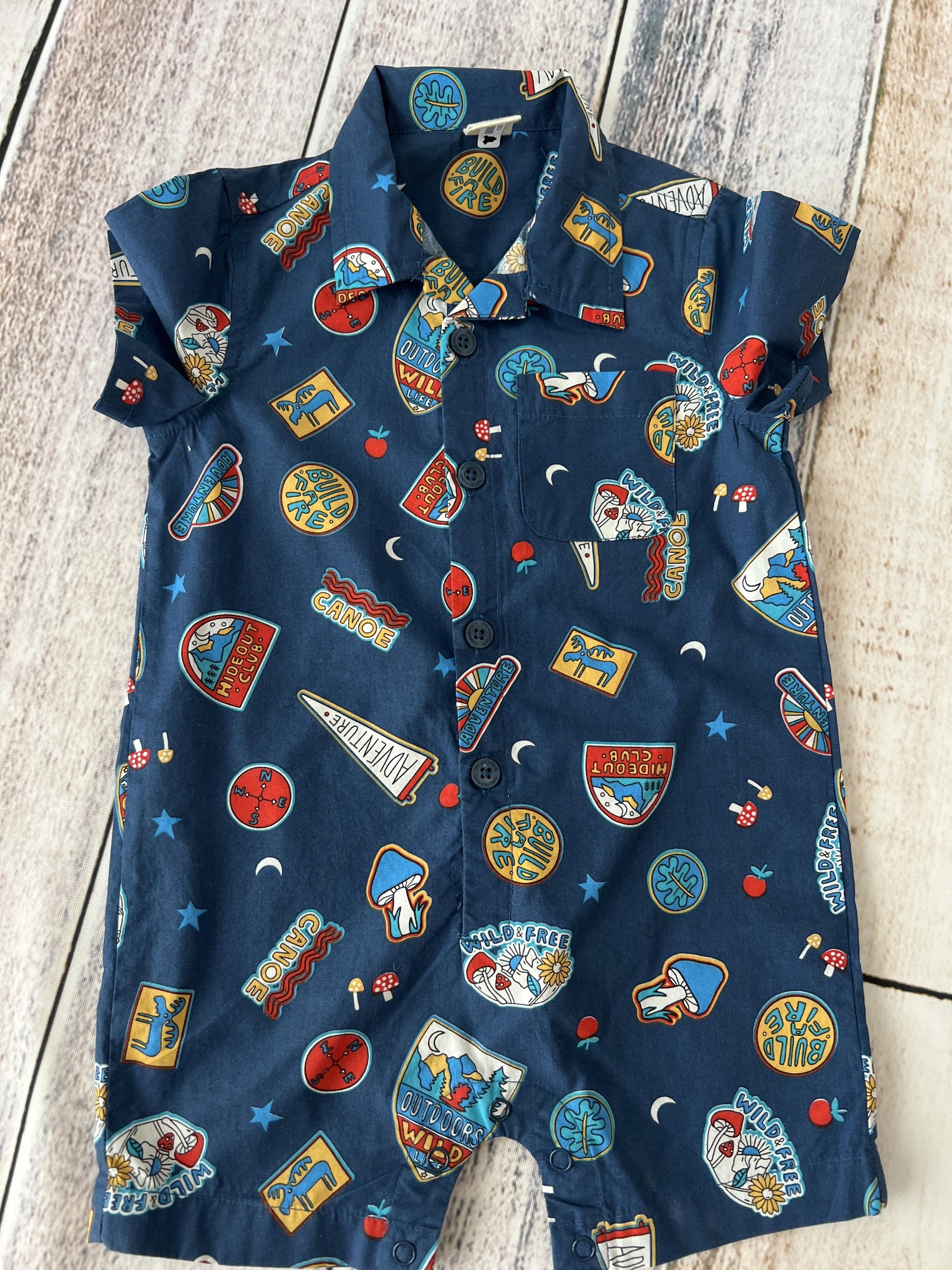 Tucker + Tate Boys Navy Blue | Pattern Romper Size: 9 months Navy Blue | Pattern