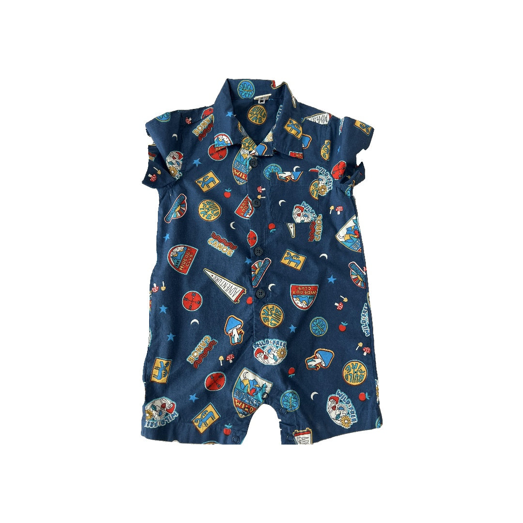 Tucker + Tate Boys Navy Blue | Pattern Romper Size: 9 months Navy Blue | Pattern