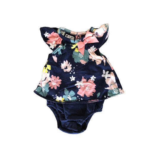 Carters Girls Navy Blue | Pink floral Dress Size: Newborn Navy Blue | Pink floral