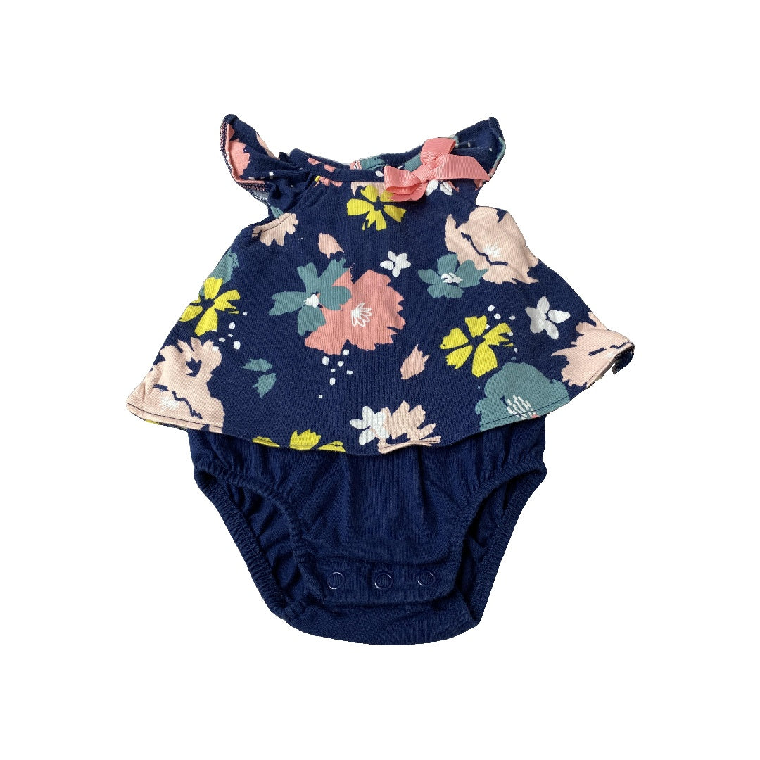 Carters Girls Navy Blue | Pink floral Dress Size: Newborn Navy Blue | Pink floral