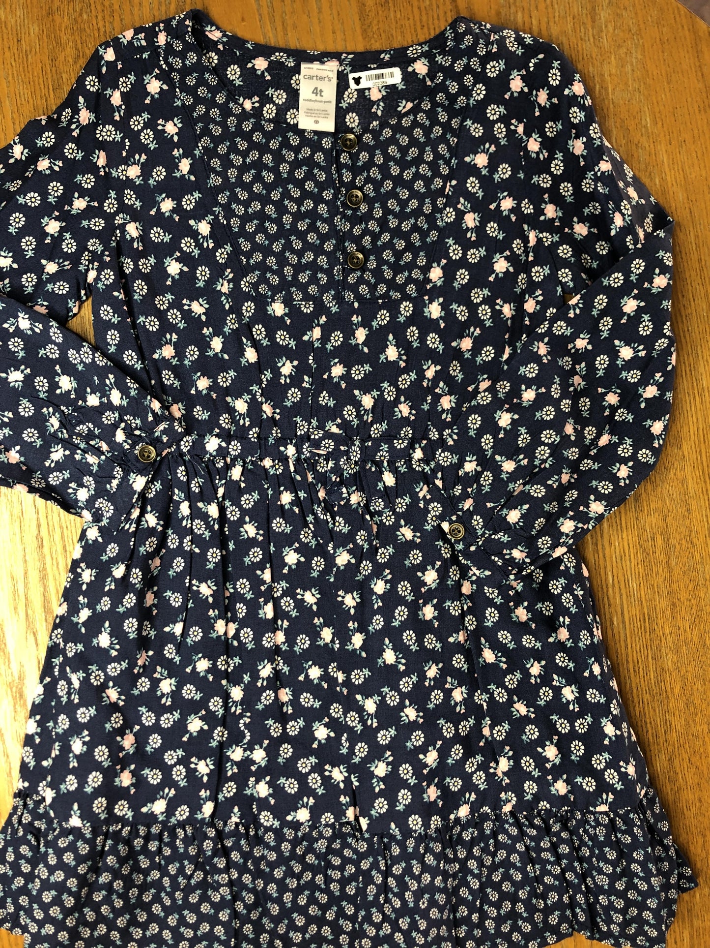 Carters Girls Navy Blue | Pink floral Dress Size: 4T Navy Blue | Pink floral