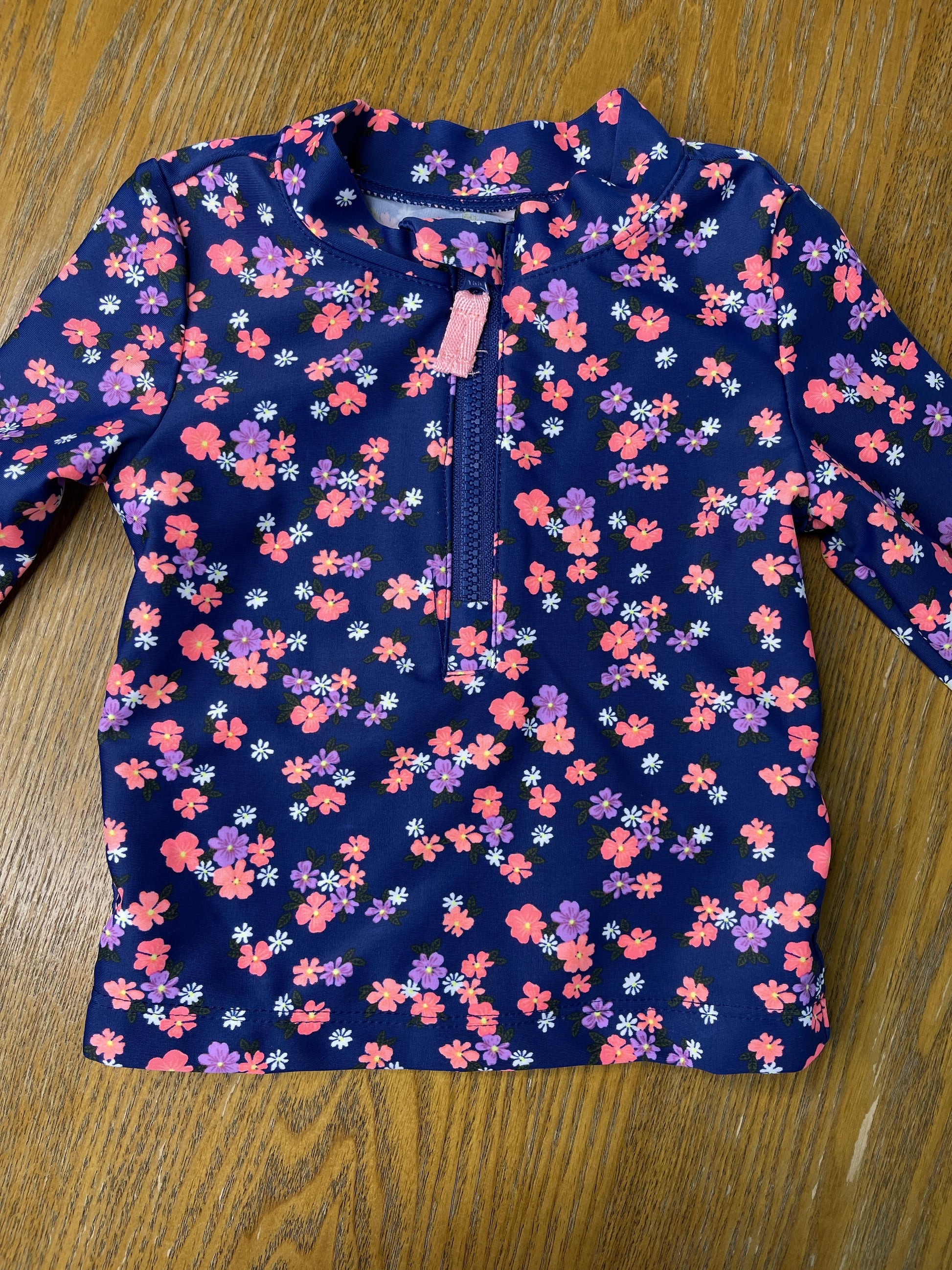 Carters Girls Navy Blue | Pink floral Swimwear Size: 12 months Navy Blue | Pink floral