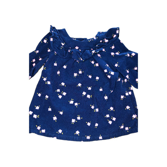 Cat & Jack Girls Navy Blue | Pink floral Dress Size: 6-9 months Navy Blue | Pink floral