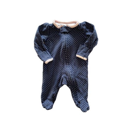 Girls Navy Blue | pink | polka dot Pajamas Size: Newborn Navy Blue | pink | polka dot