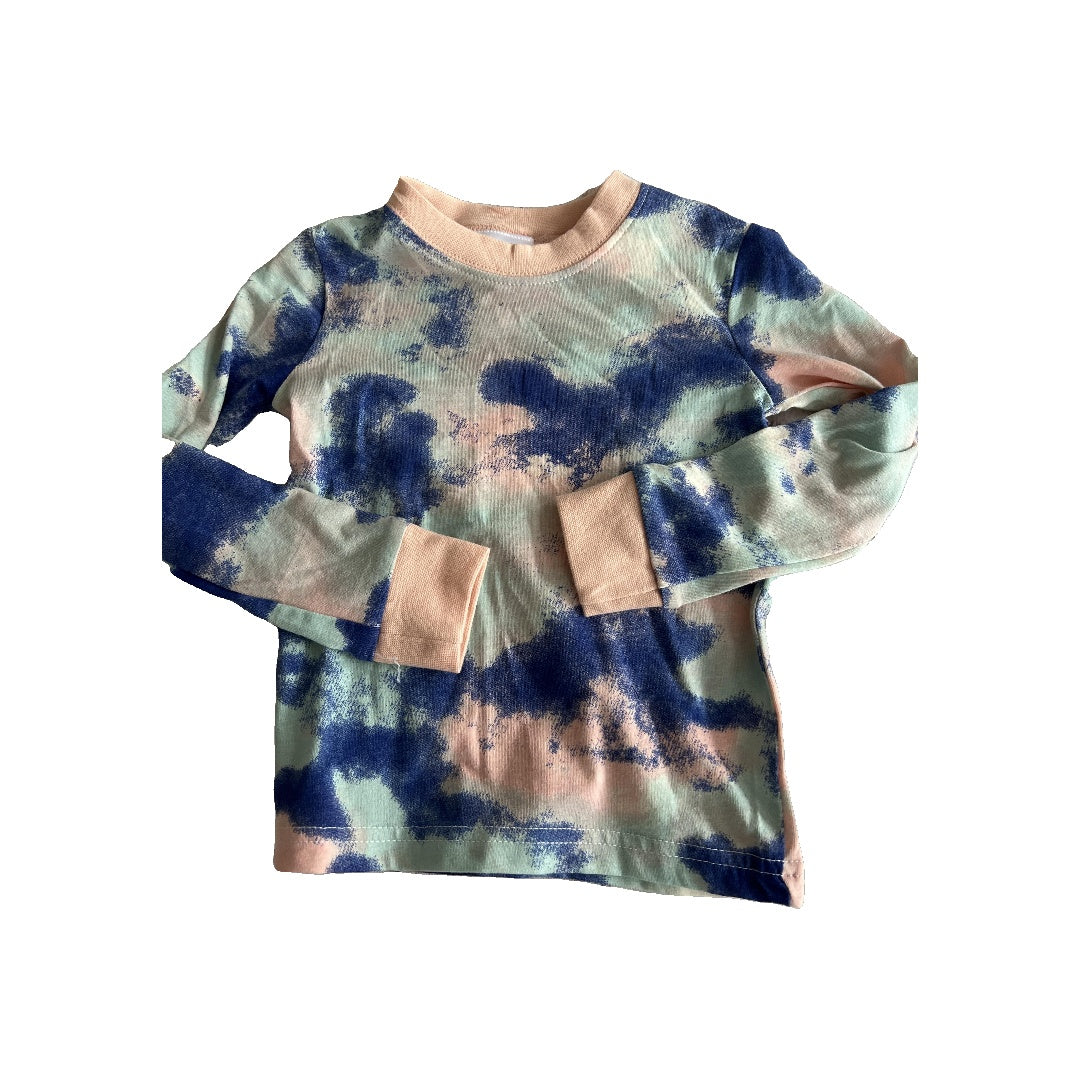 Nordstrom Girls Navy Blue | pink | Tie Dye Pajamas Size: 2T Navy Blue | pink | Tie Dye