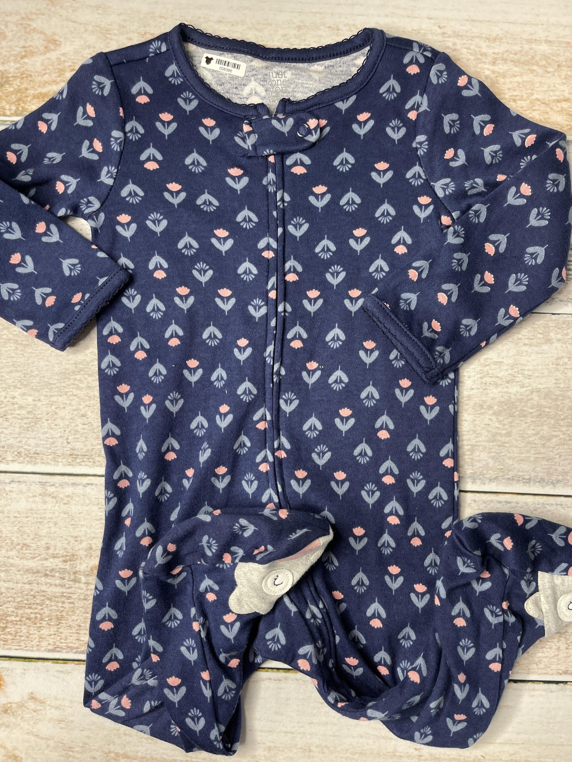 Carters Girls Navy Blue | pink Pajamas Size: 9 months Navy Blue | pink