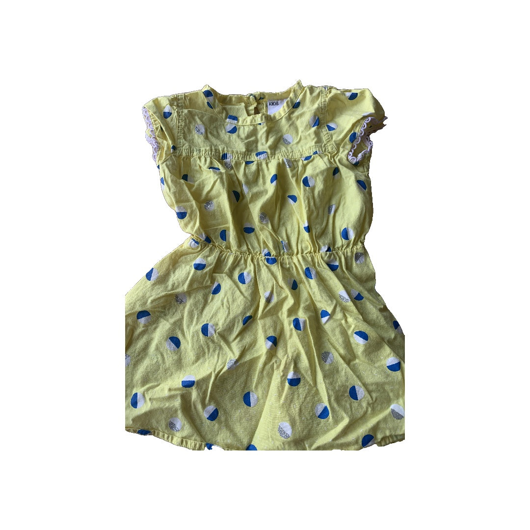 Girls Navy Blue | polka dot | White | Yellow Dress Size: 12 months Navy Blue | polka dot | White | Yellow