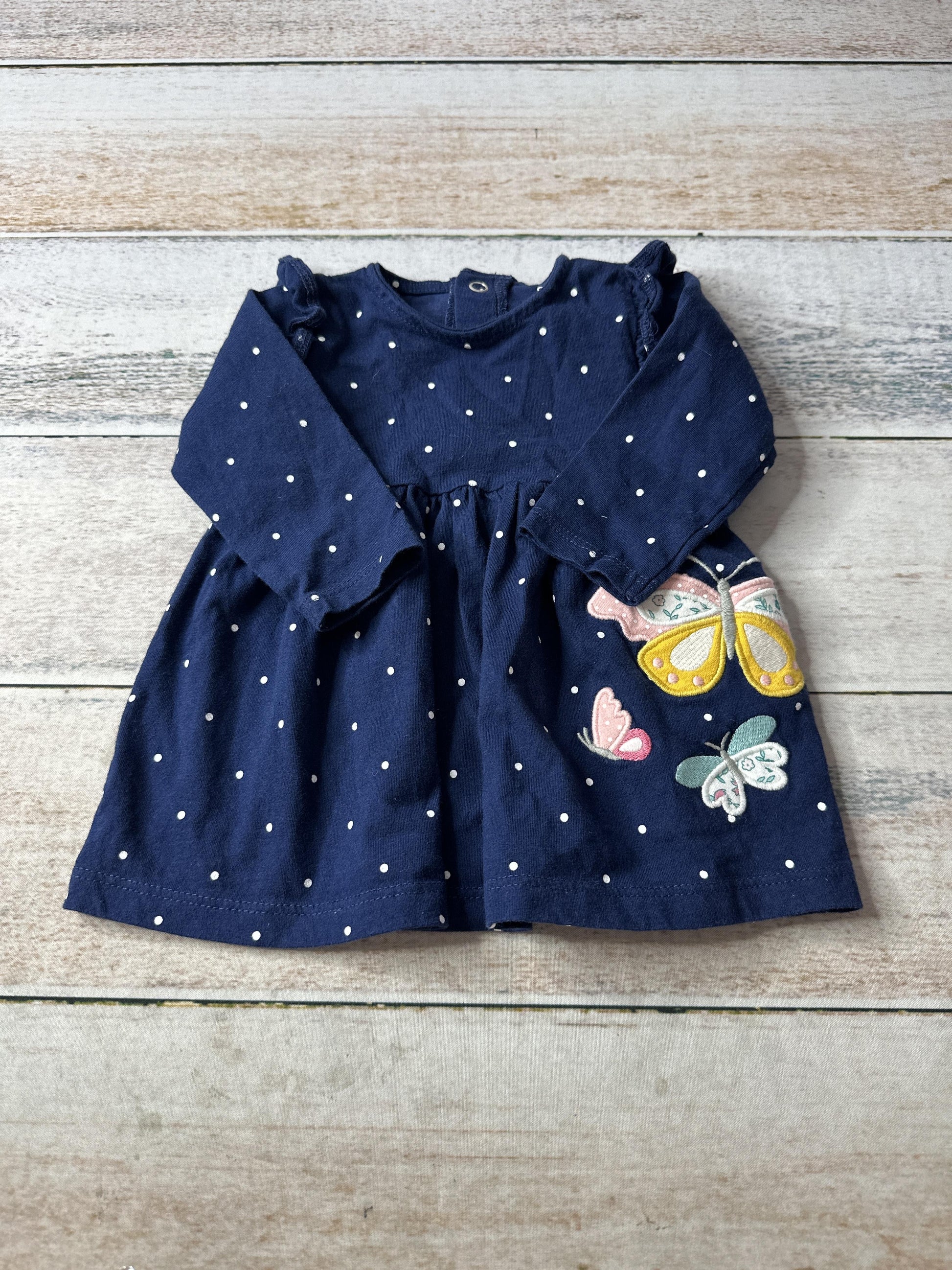 Carters Girls Navy Blue | polka dot Dress Size: 3 months Navy Blue | polka dot