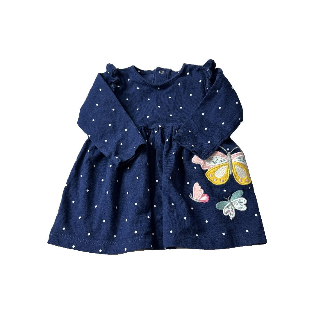 Carters Girls Navy Blue | polka dot Dress Size: 3 months Navy Blue | polka dot