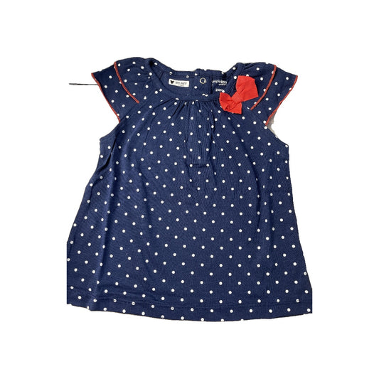 Carters Girls Navy Blue | polka dot Tank Top Size: 18-24 months Navy Blue | polka dot