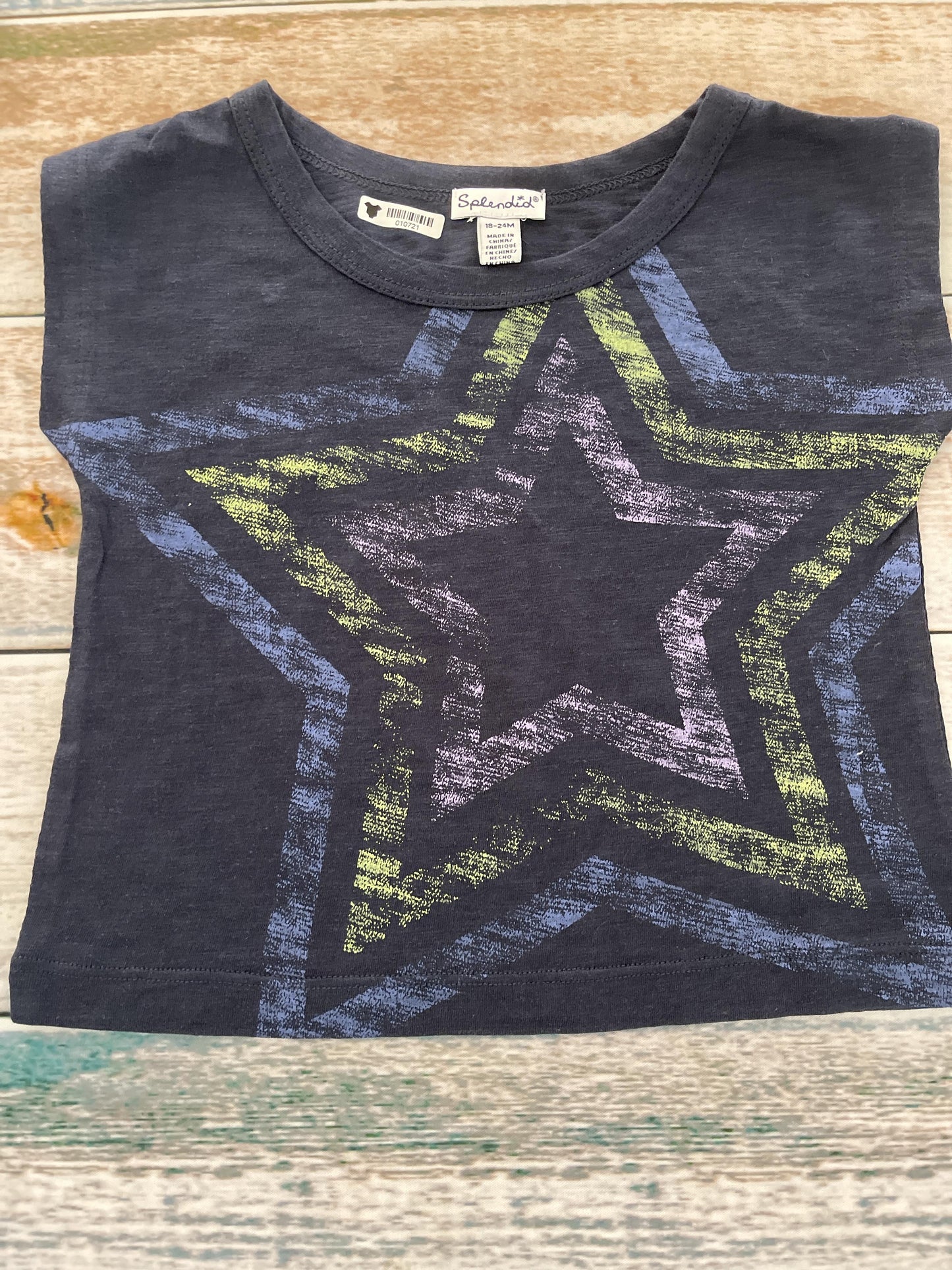 Splendid Girls Navy Blue | purple | light green | Light Blue T-Shirt Size: 18-24 months Navy Blue | purple | light green | Light Blue