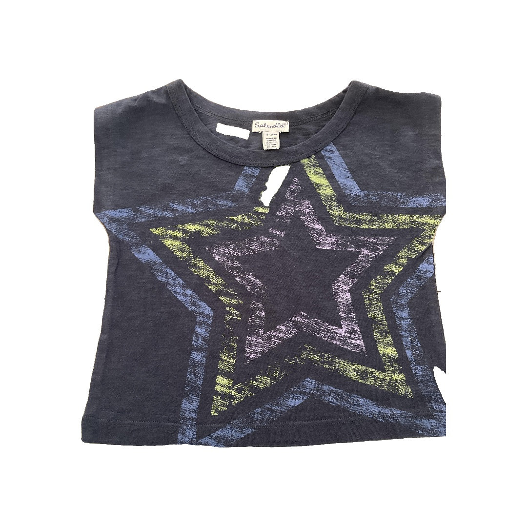 Splendid Girls Navy Blue | purple | light green | Light Blue T-Shirt Size: 18-24 months Navy Blue | purple | light green | Light Blue