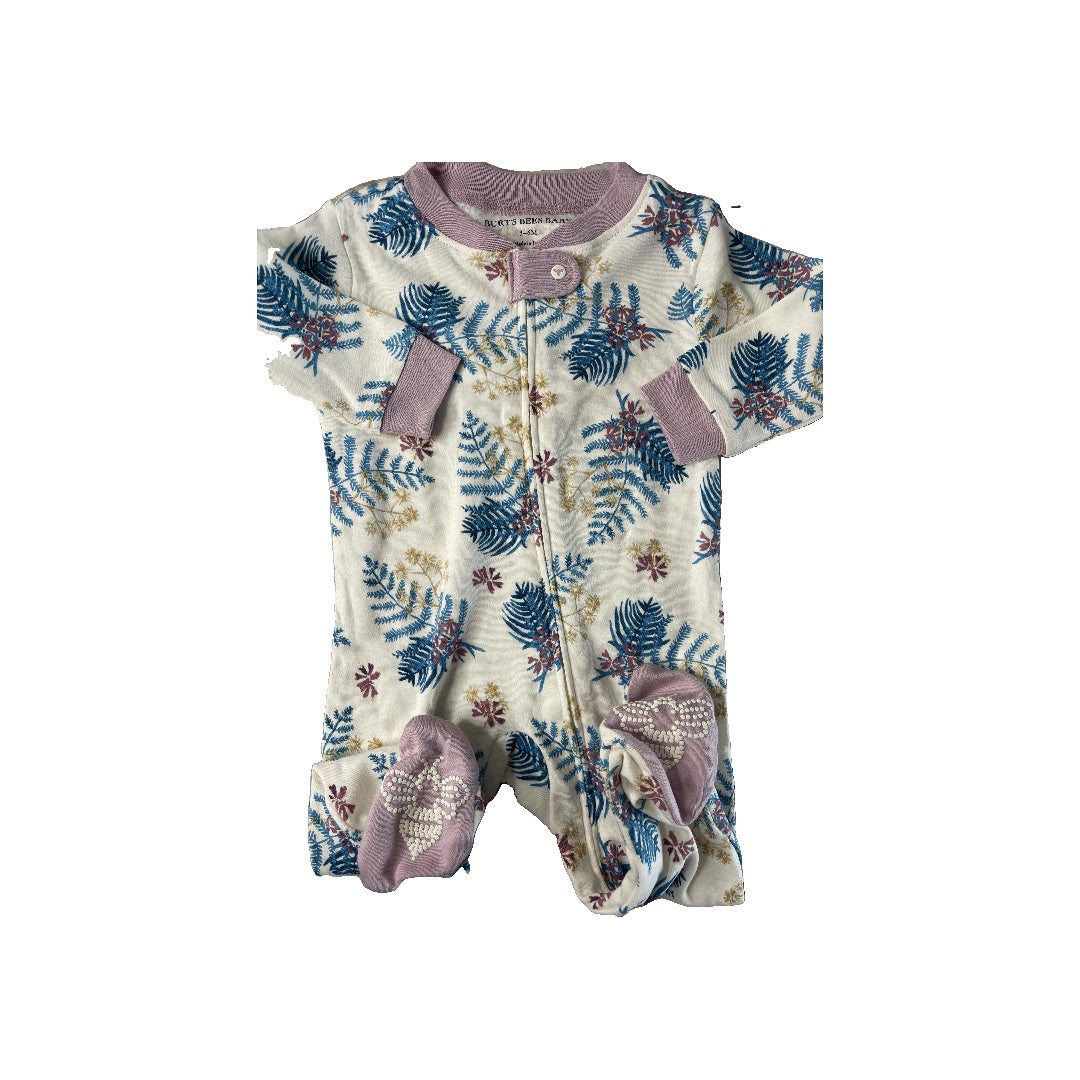 Burt's Bees Girls Navy Blue | purple Pajamas Size: 3-6 months Navy Blue | purple