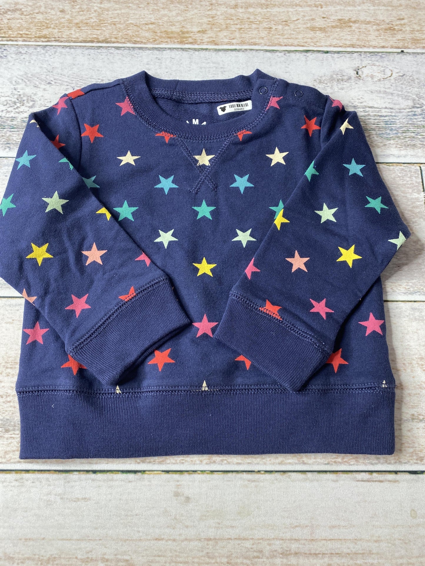 Primary Girls Navy Blue | Rainbow | Stars Sweater Size: 6-12 months Navy Blue | Rainbow | Stars