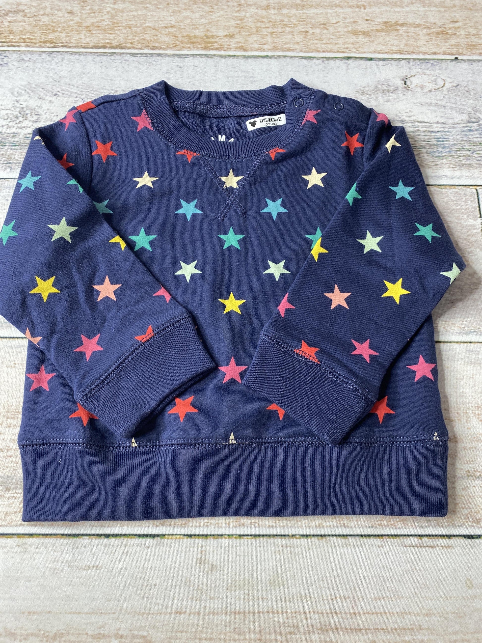 Primary Girls Navy Blue | Rainbow | Stars Sweater Size: 6-12 months Navy Blue | Rainbow | Stars