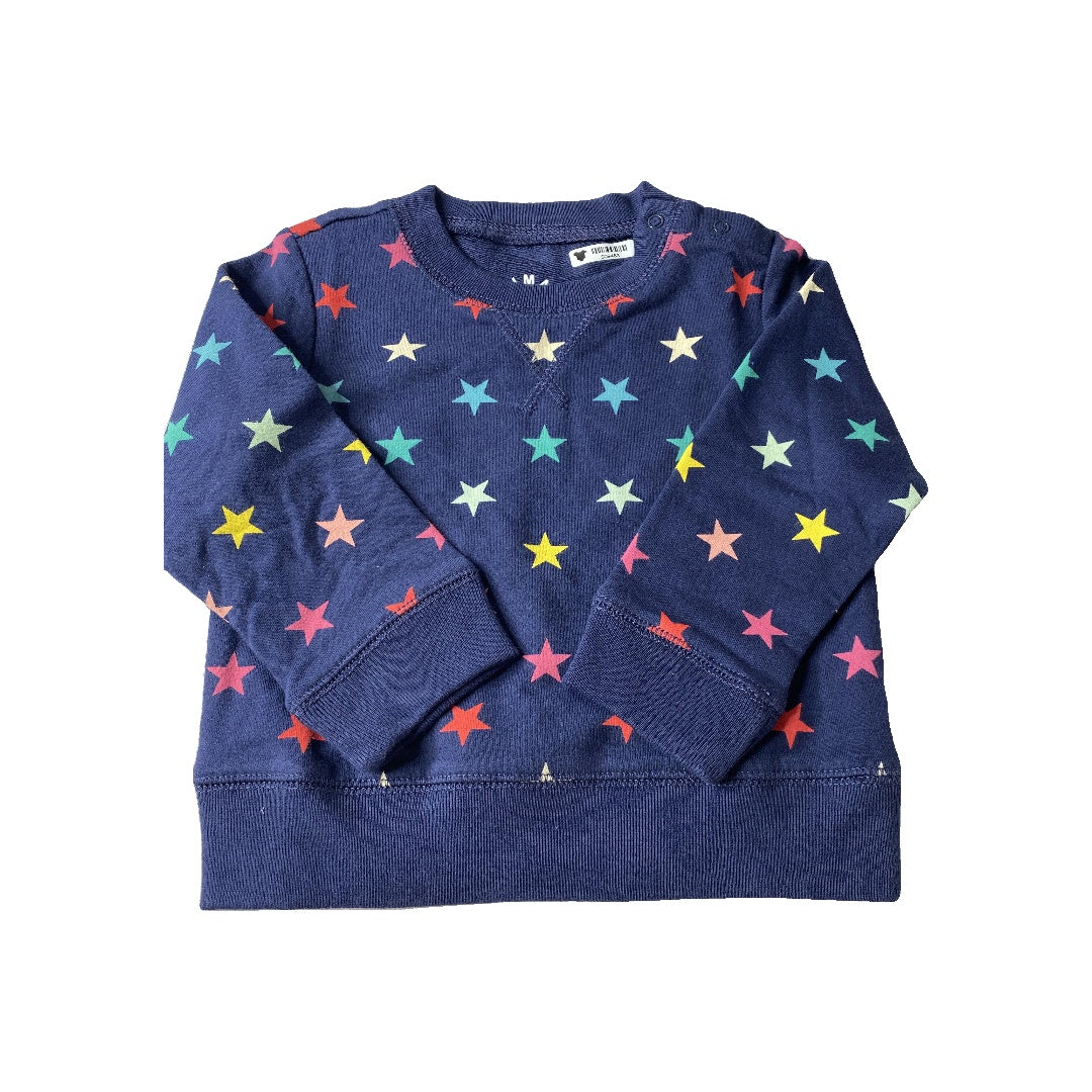 Primary Girls Navy Blue | Rainbow | Stars Sweater Size: 6-12 months Navy Blue | Rainbow | Stars