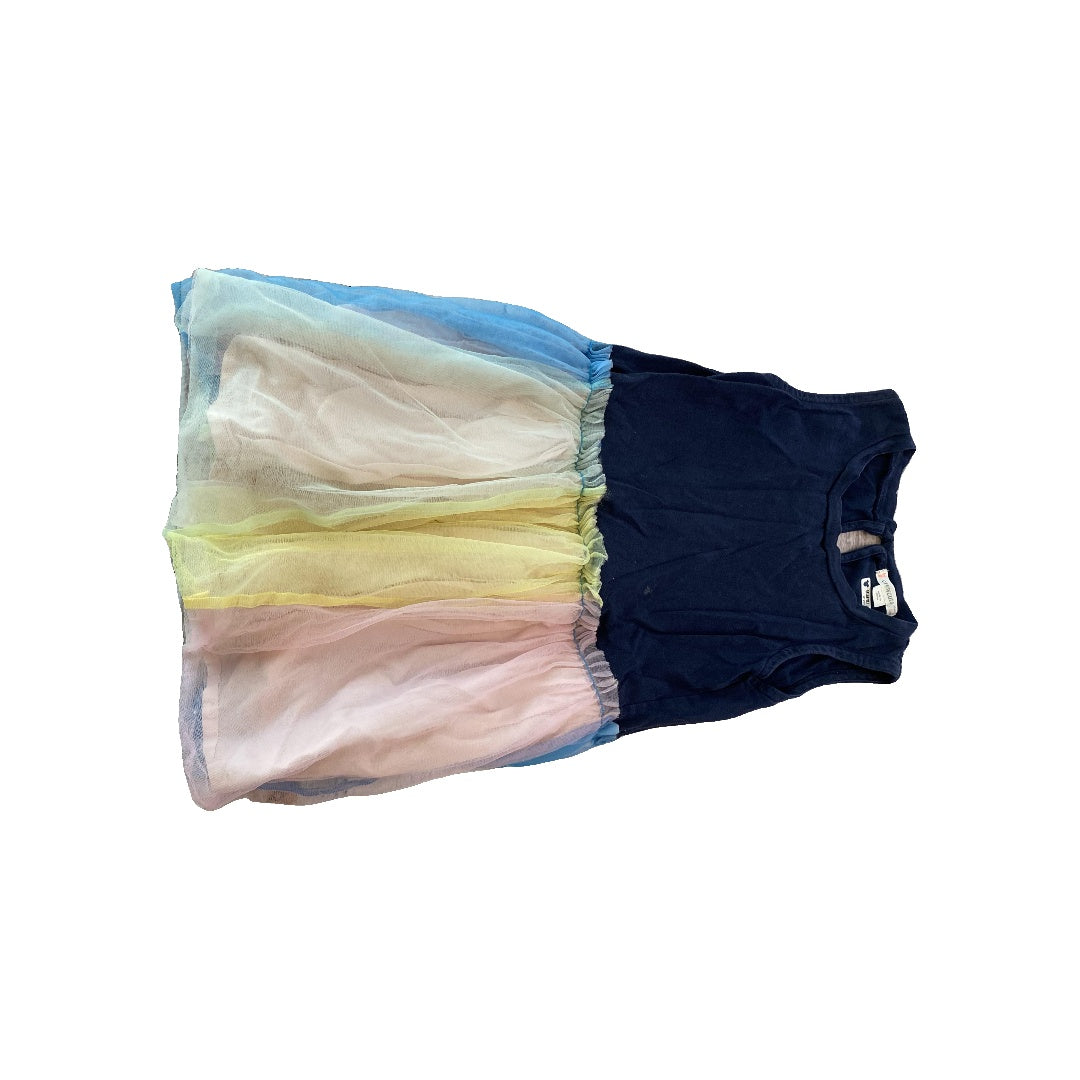 Crew Cuts Girls Navy Blue | Rainbow Dress Size: 5 Navy Blue | Rainbow