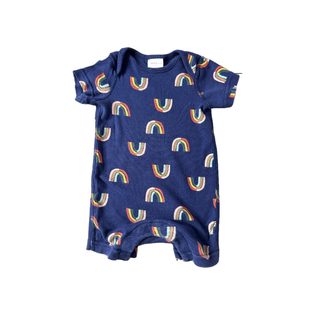 Hanna Andersson Unisex Navy Blue | Rainbow Romper Size: 3-6 months Navy Blue | Rainbow