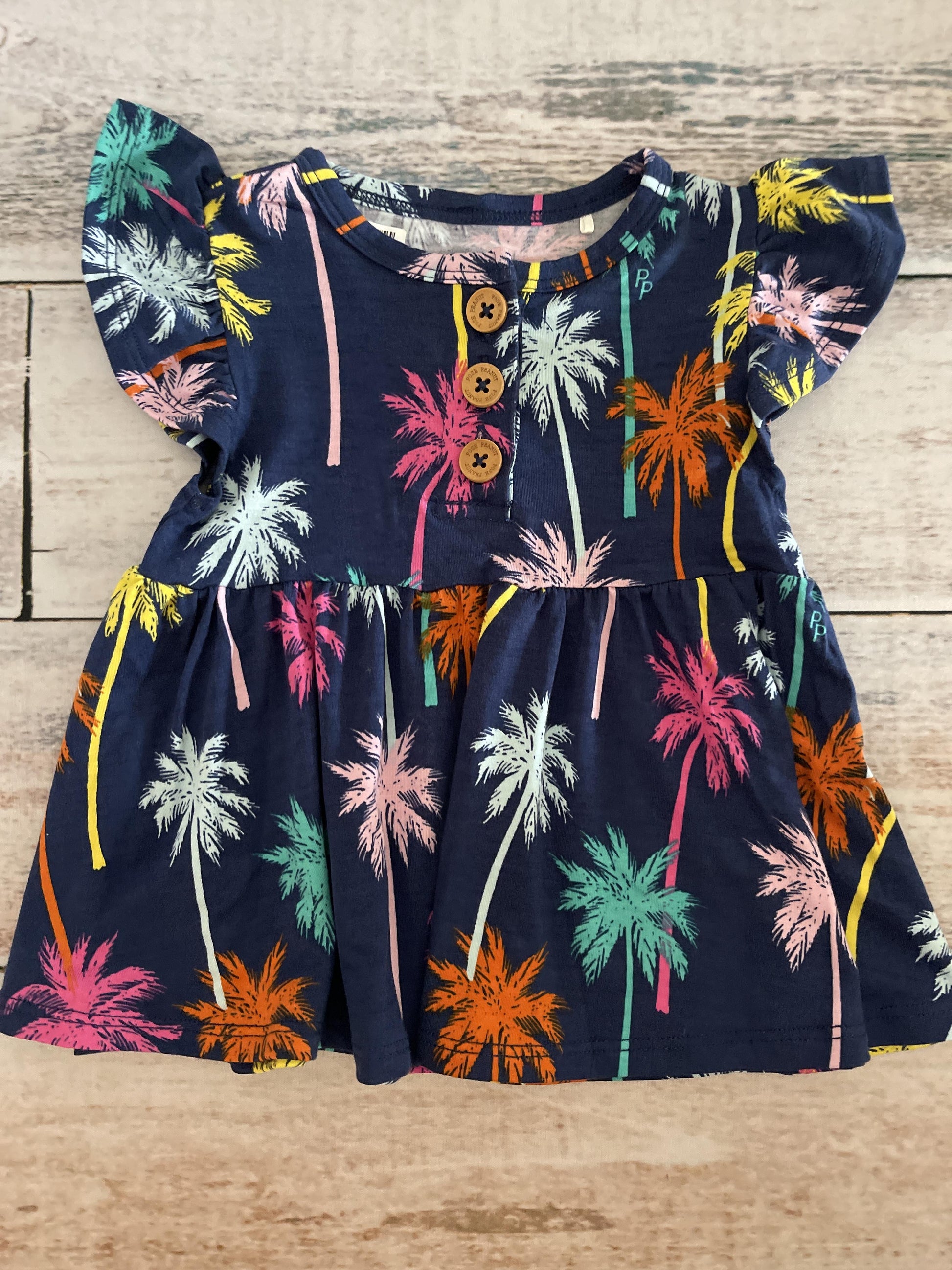 Posh Peanut Girls Navy Blue | Rainbow T-Shirt Size: 6-12 months Navy Blue | Rainbow