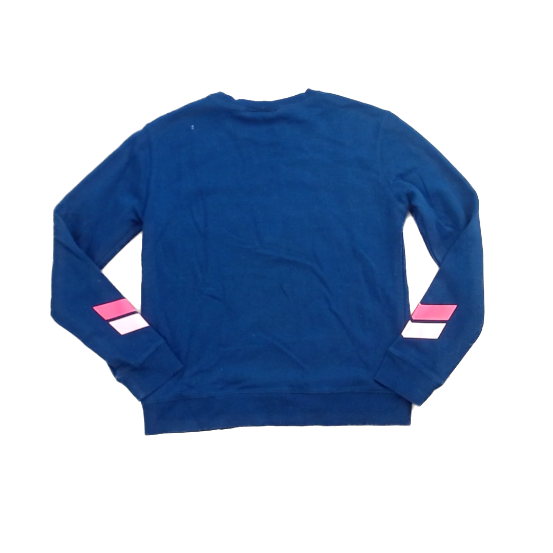 Rockets Of Awesome Girls Navy | Blue Red and Pink Chest Stripe Long Sleeve T-Shirt Size: 12 Years Navy | Blue Red and Pink Chest Stripe