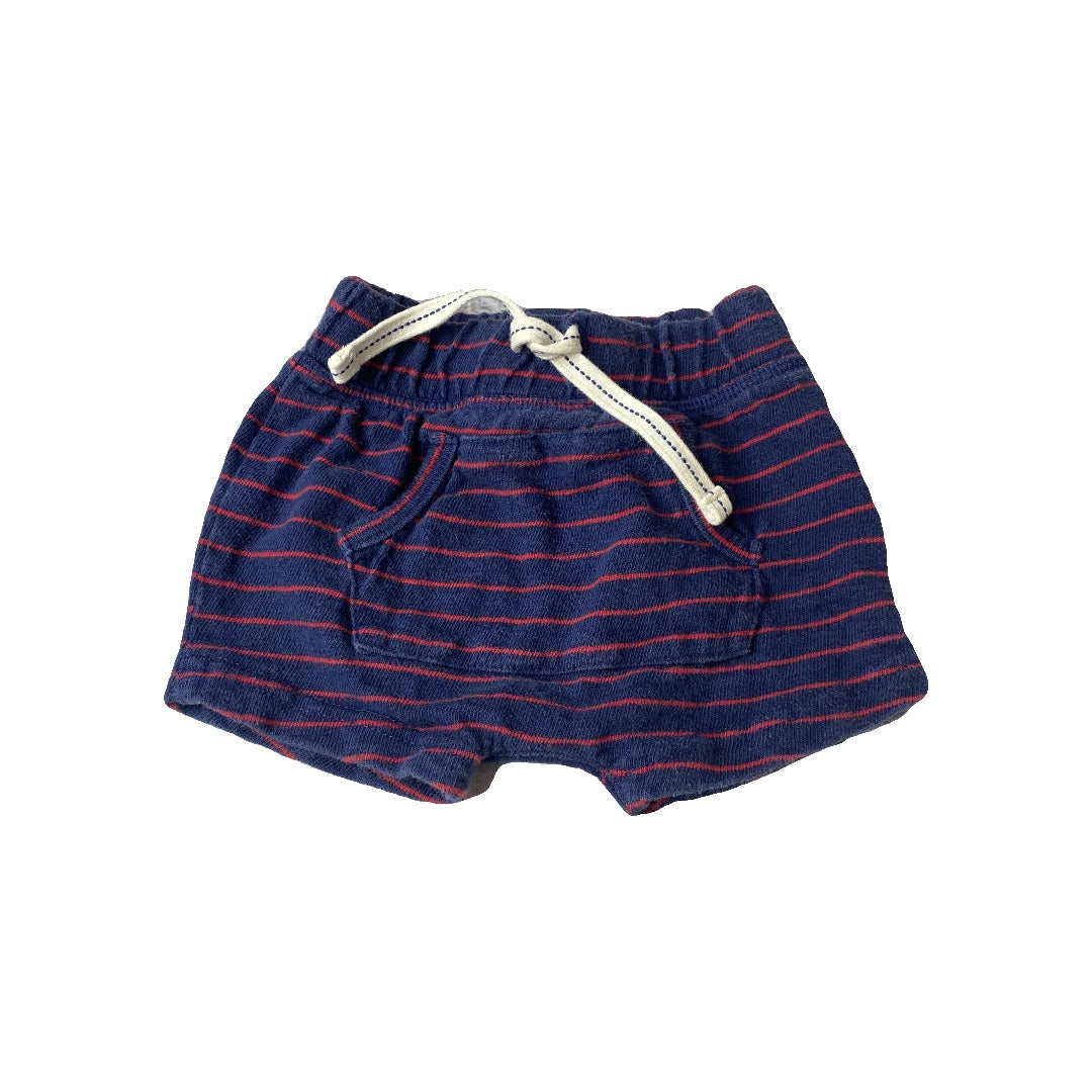 Gap Unisex Navy Blue | Red | Striped Shorts Size: 3-6 months Navy Blue | Red | Striped