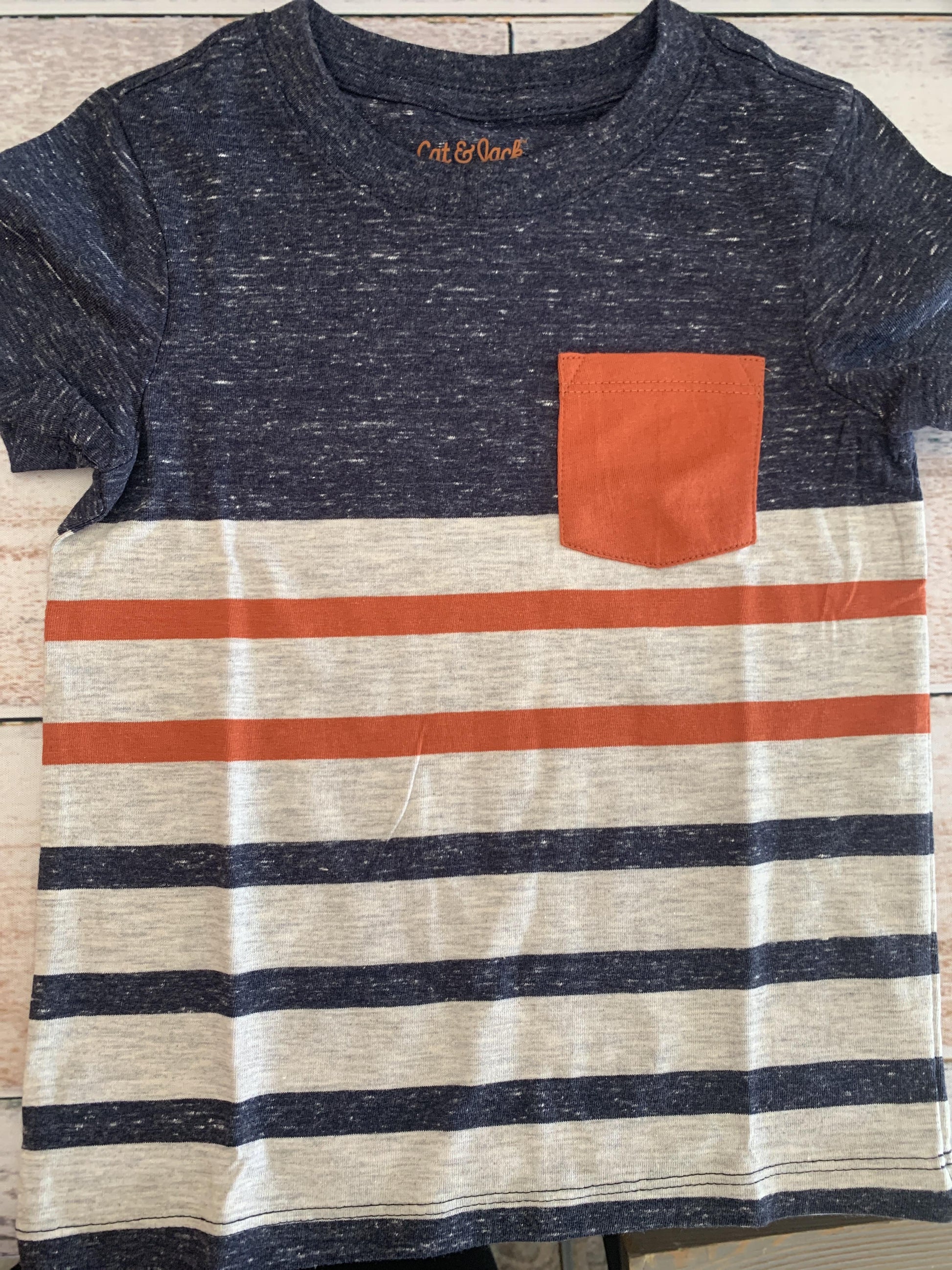 Cat & Jack Boys Navy Blue | Red | White | Stripe T-Shirt Size: 2T Navy Blue | Red | White | Stripe