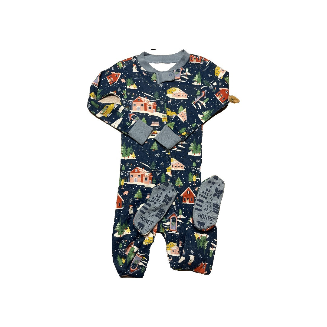 Honest Co Unisex Navy Blue | Red | White | Yellow | light green Pajamas Size: 24 months Navy Blue | Red | White | Yellow | light green