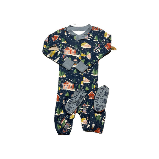 Honest Co Unisex Navy Blue | Red | White | Yellow | light green Pajamas Size: 24 months Navy Blue | Red | White | Yellow | light green
