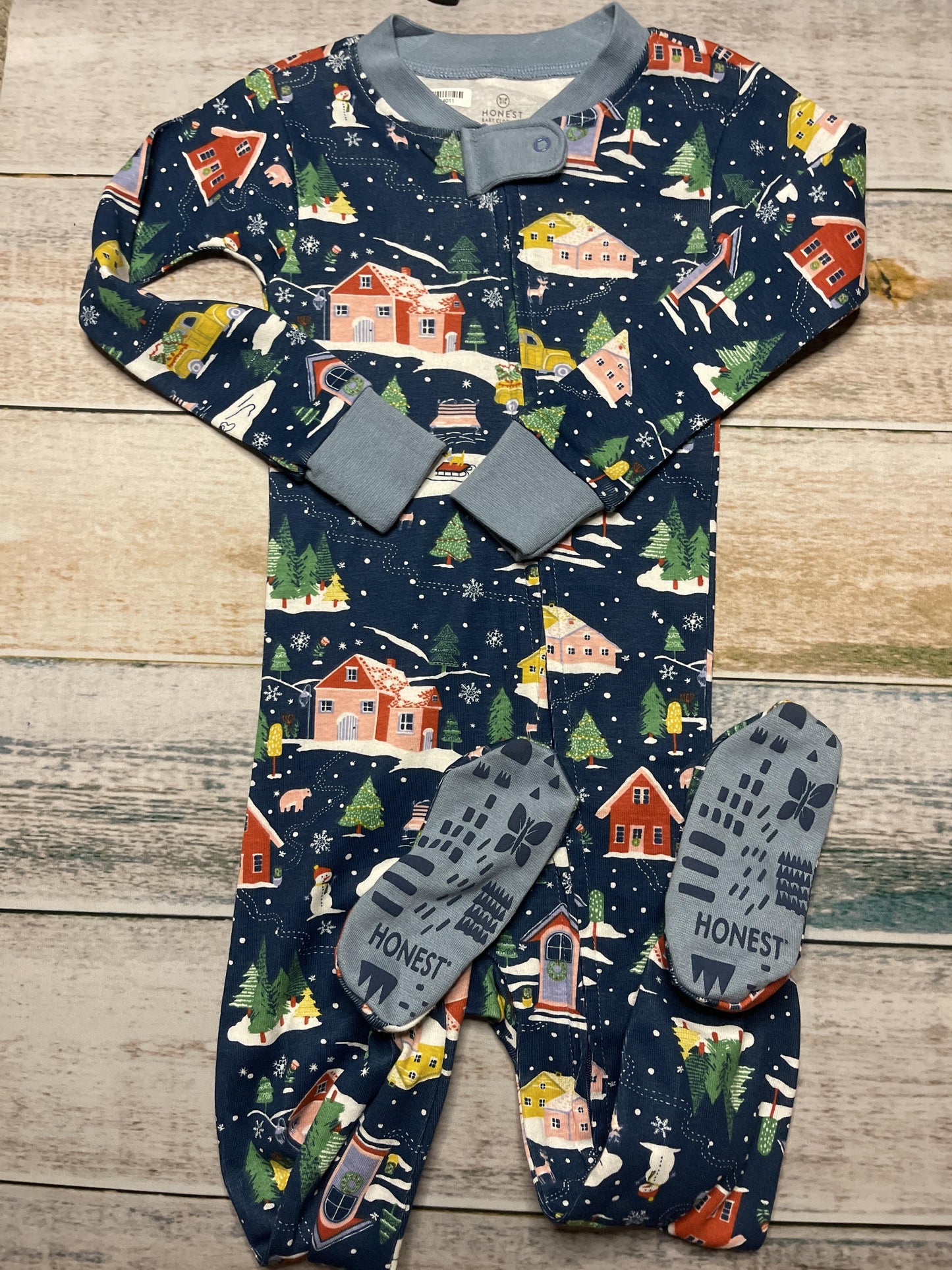 Honest Co Unisex Navy Blue | Red | White | Yellow | light green Pajamas Size: 24 months Navy Blue | Red | White | Yellow | light green