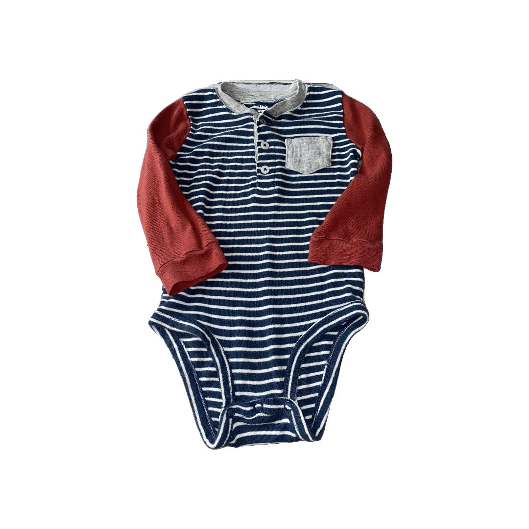 Carters Boys Navy Blue | Red | White Onesie Size: 18 months Navy Blue | Red | White