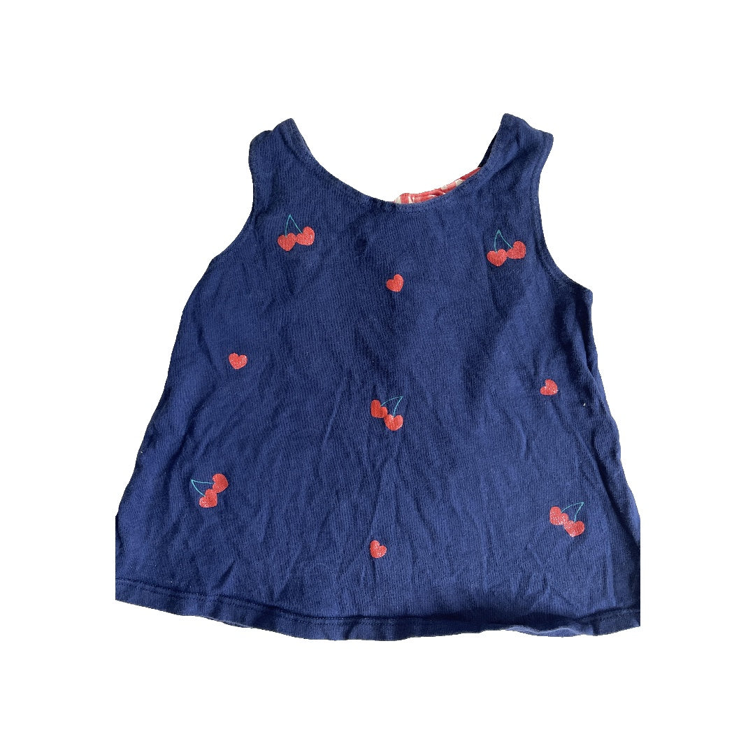 First Impressions Girls Navy Blue | Red Tank Top Size: 18-24 months Navy Blue | Red