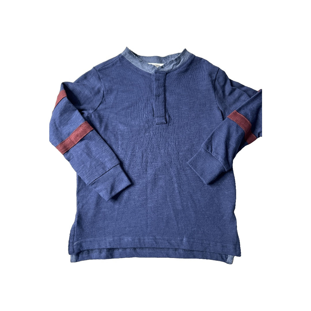 Sovereign Code Unisex Navy Blue | Red Long Sleeve T-Shirt Size: 3T Navy Blue | Red