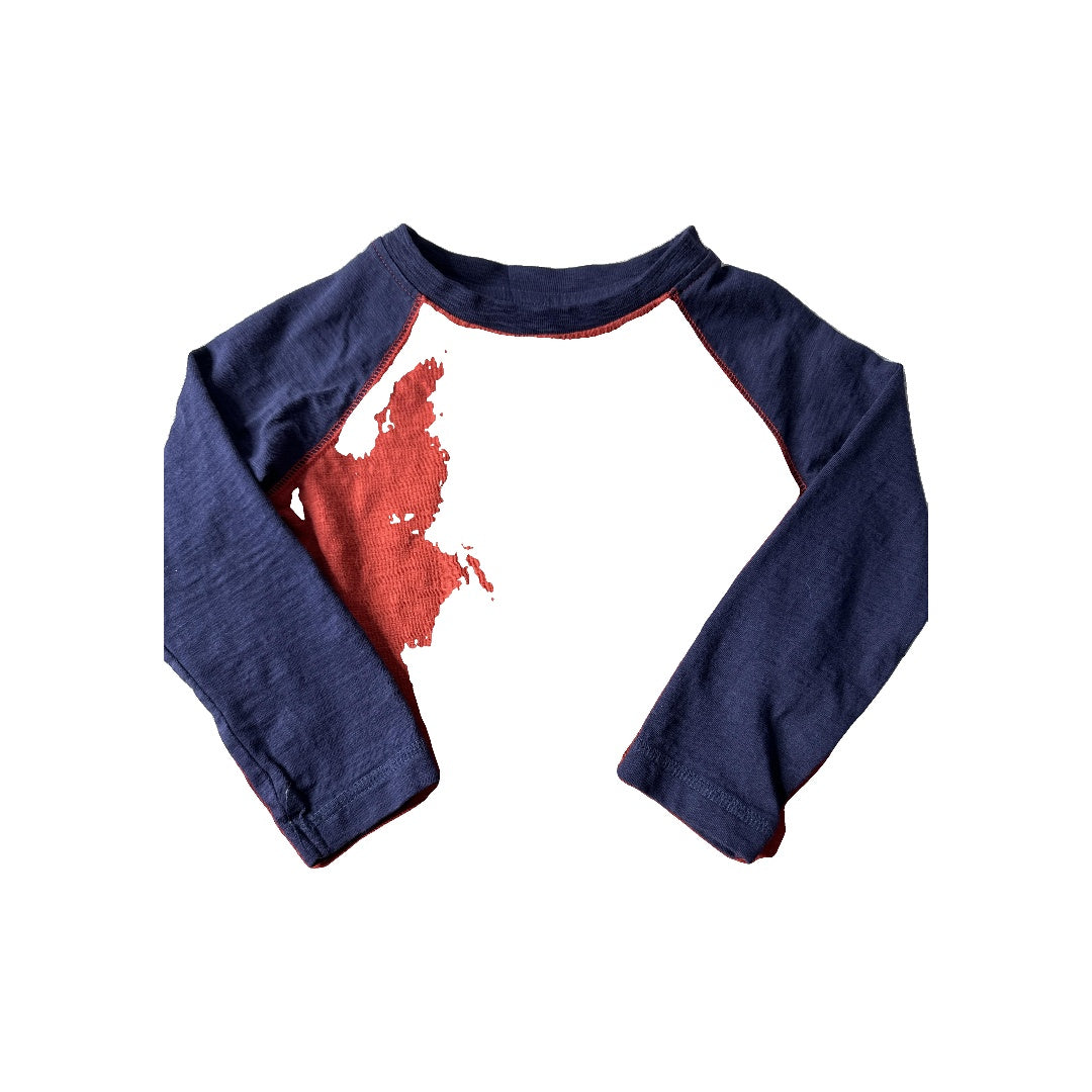 Rumi + Ryder Boys Navy Blue | Red Long Sleeve T-Shirt Size: 2T Navy Blue | Red