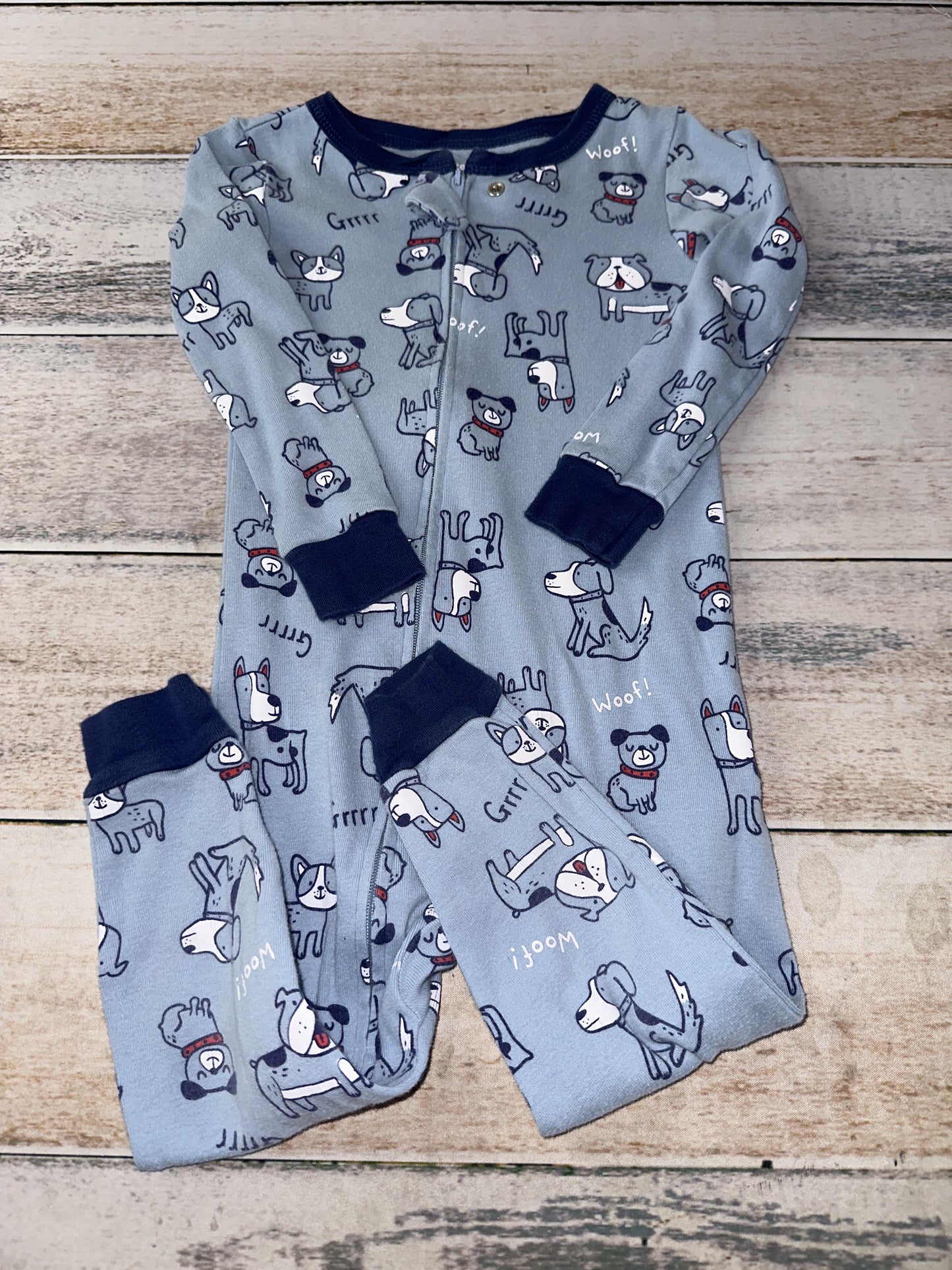 Carters Boys Navy Blue | Royal Blue | Dogs Pajamas Size: 24 months Navy Blue | Royal Blue | Dogs