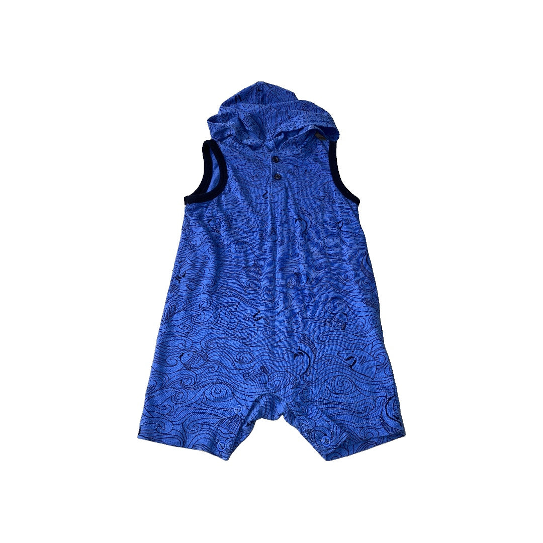 Boys Navy Blue | Royal Blue | Sea Animals Romper Size: 6-12 months Navy Blue | Royal Blue | Sea Animals