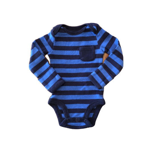 Carters Unisex Navy Blue | Royal Blue | Striped Long Sleeve Outfit Size: Newborn Navy Blue | Royal Blue | Striped