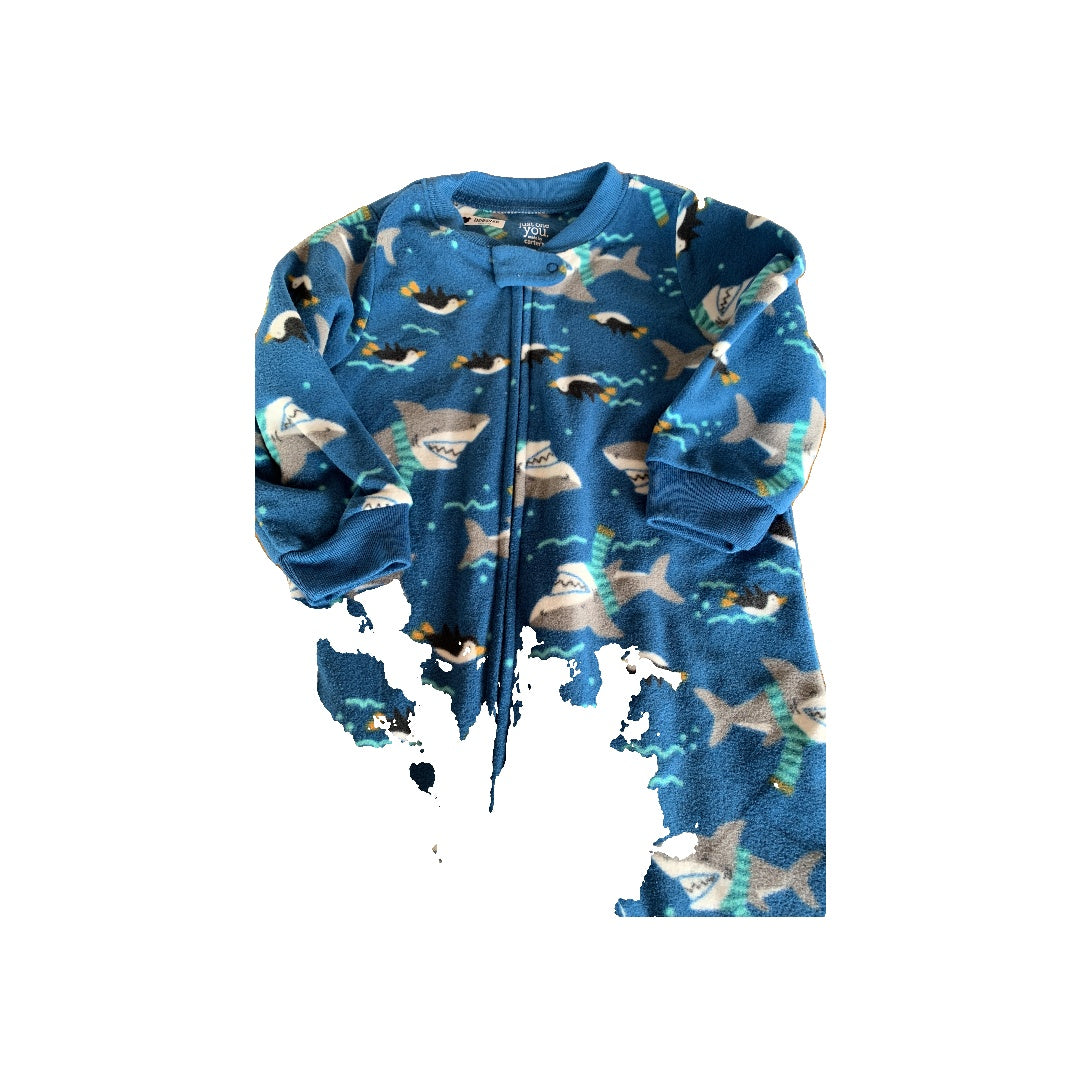 Carters Boys Navy Blue | Sharks Pajamas Size: 18 months Navy Blue | Sharks