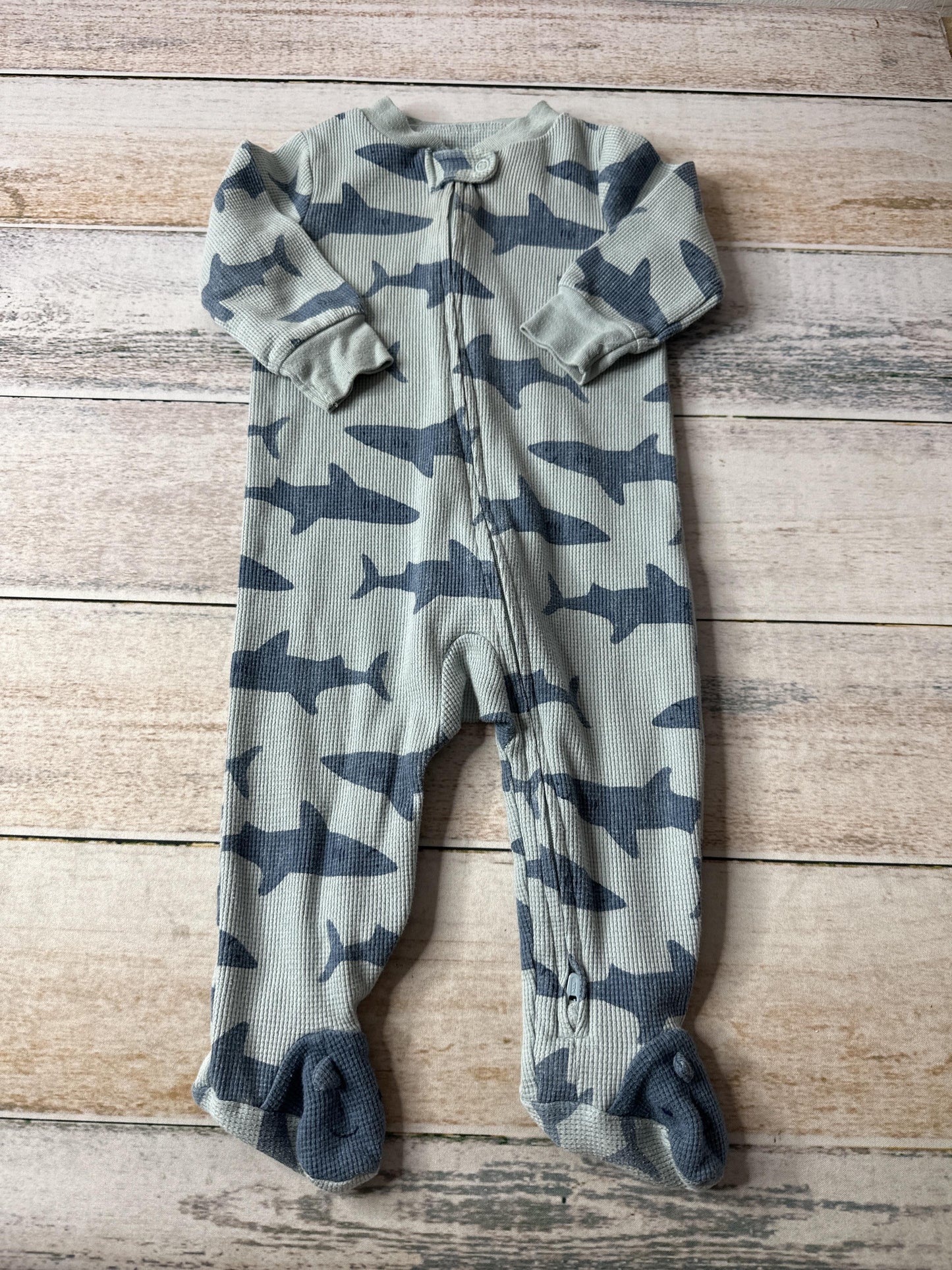 Carters Boys Navy Blue | Sharks Pajamas Size: 9 months Navy Blue | Sharks