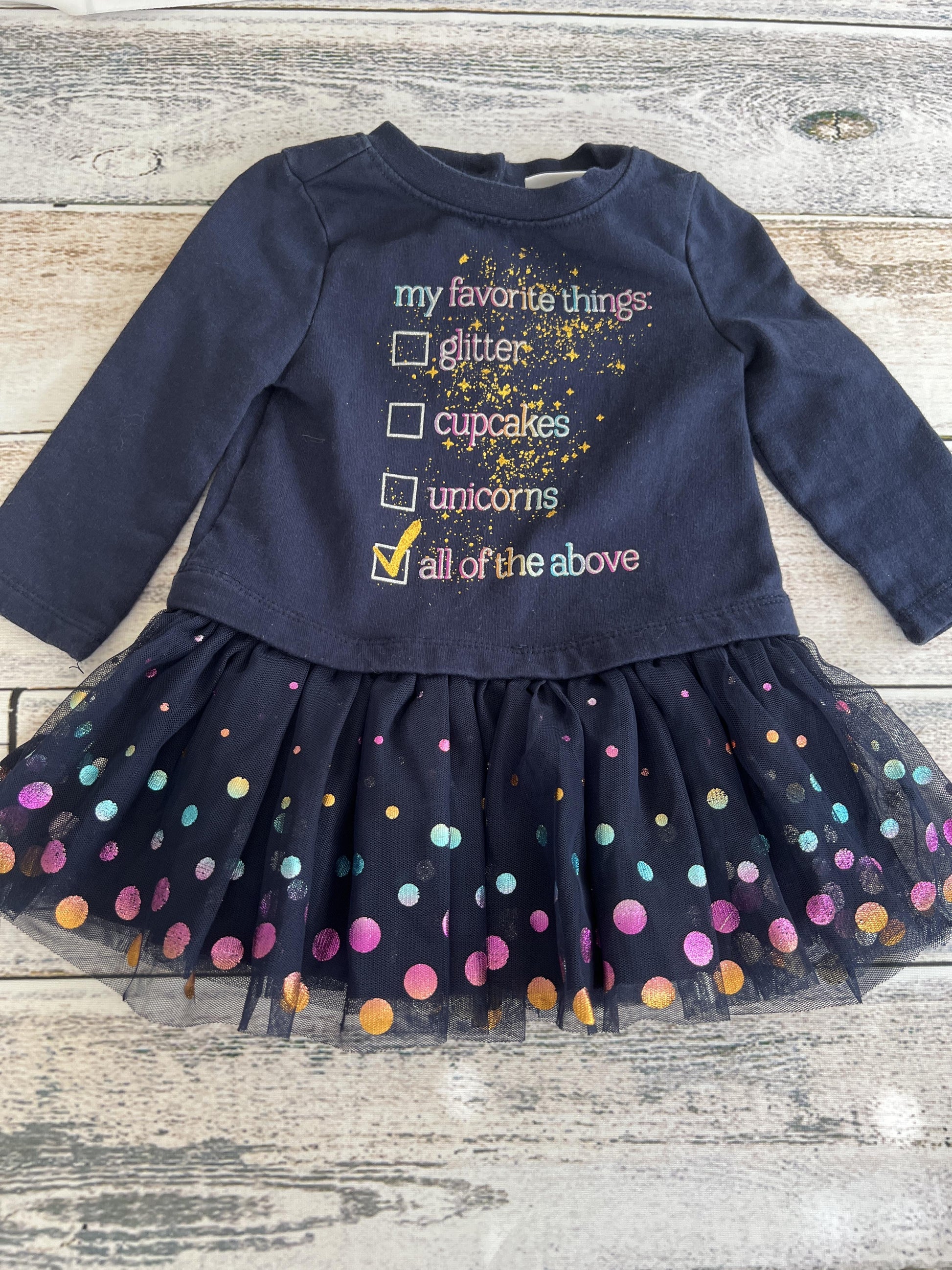 PolkaTots Girls Navy Blue | Sparkle Dress Size: 12 months Navy Blue | Sparkle