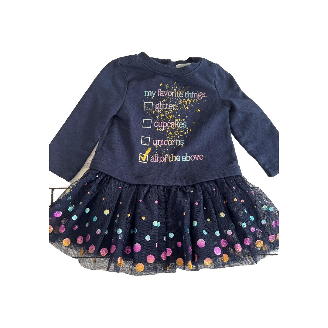 PolkaTots Girls Navy Blue | Sparkle Dress Size: 12 months Navy Blue | Sparkle
