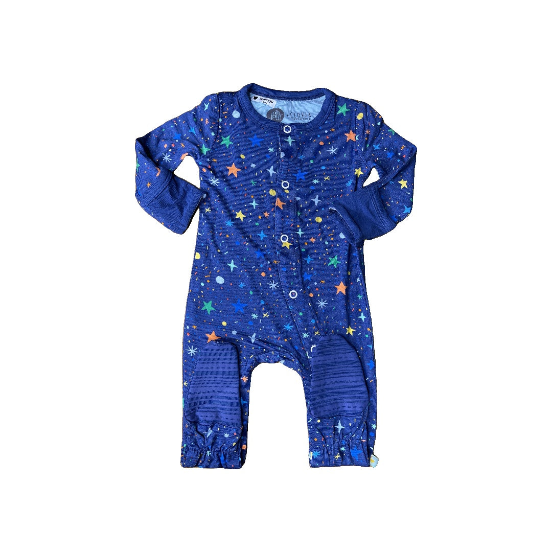 Clover Baby & Kids Unisex Navy Blue | Stars Pajamas Size: 3-6 months Navy Blue | Stars